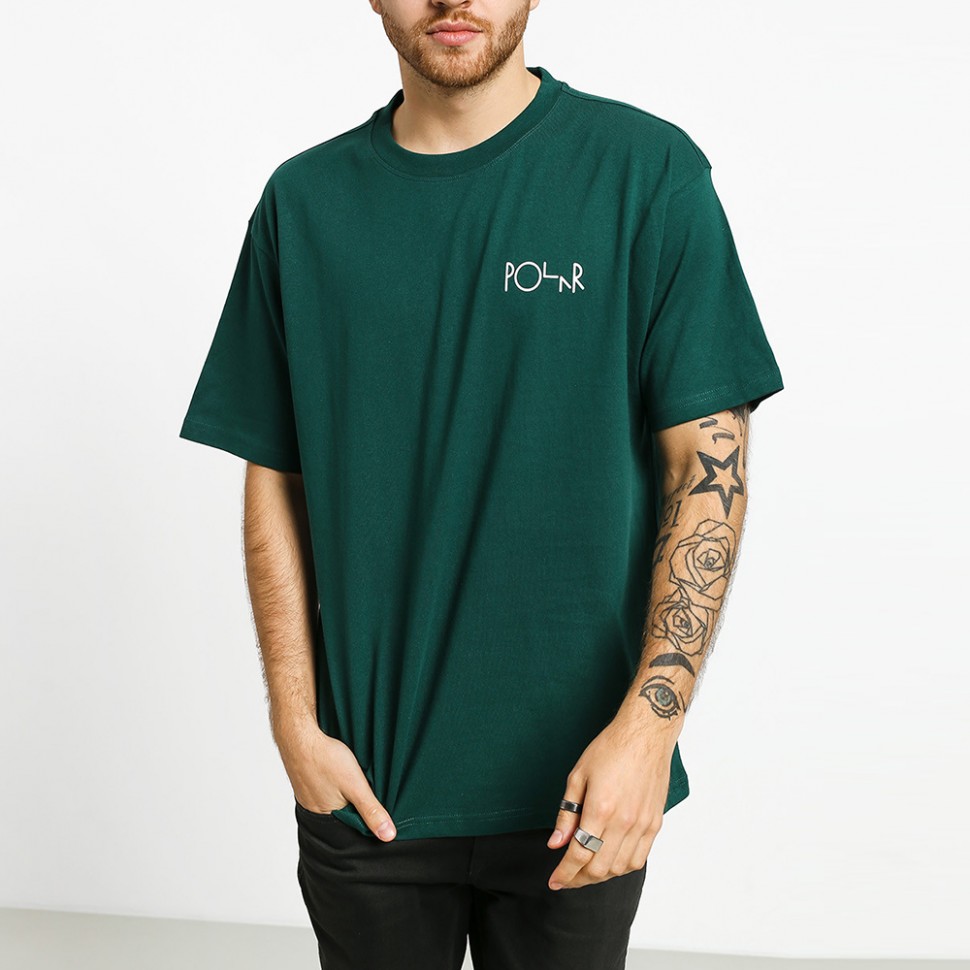 

Футболка POLAR SKATE CO. Stroke Logo Tee Dark Green, Бирюзовый