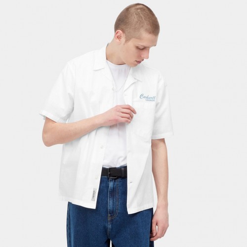 Рубашка CARHARTT WIP S/S Carhartt Lounge Shirt White 2022, фото 1