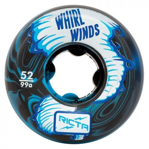 Колеса для скейтборда RICTA Whirlwinds Blue Black Swirl 52мм 99A 2020, фото 1