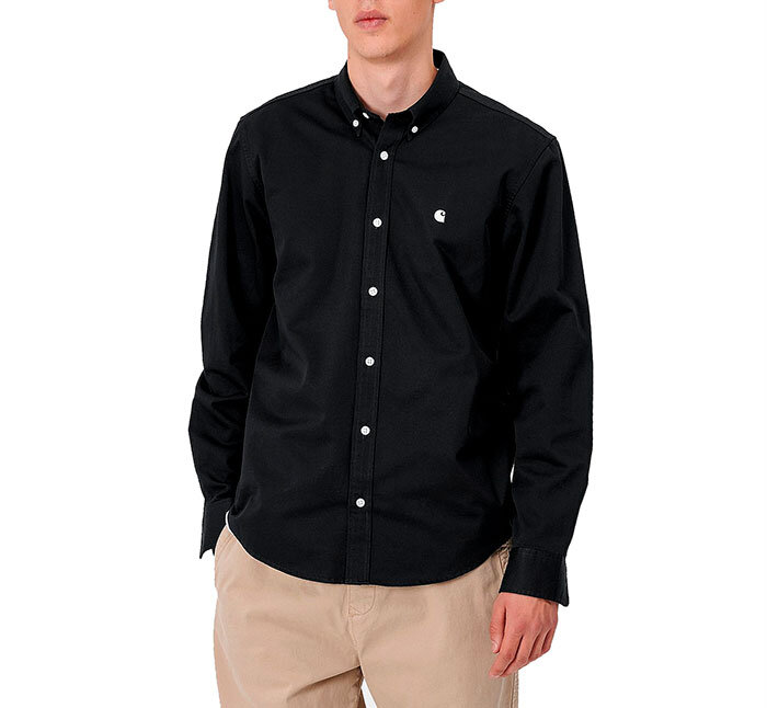 Рубашка с длинным рукавом  CARHARTT WIP L/S Madison Shirt Black / Wax 2022