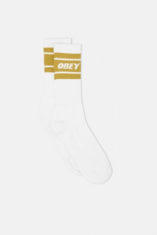 Носки OBEY Cooper Ii Socks White / Golden Palm, фото 1