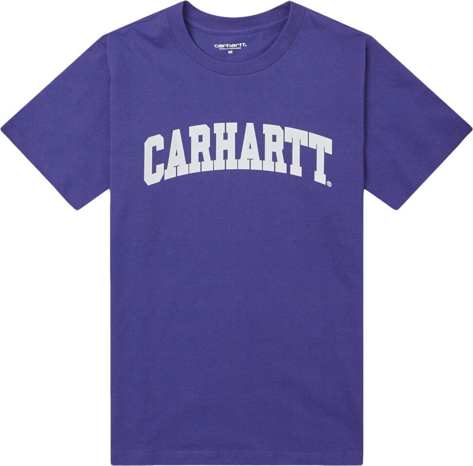 Футболка CARHARTT WIP S/S University T-Shirt Razzmic/White 2022 4064958270690, размер S - фото 1