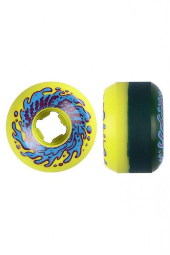 Колеса для скейтборда SANTA CRUZ Slime Balls Double Take Vomit Mini Yellow Black 97a 53  мм 2020, фото 2