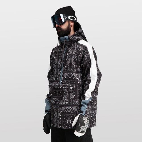 Куртка для сноуборда 686 Mens Waterproof Anorak Black Goblin Bandana 2021, фото 1