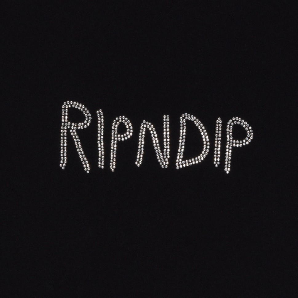 Футболка RIPNDIP Og Ripndip Cropped Rhinestone Tank Black фото 4
