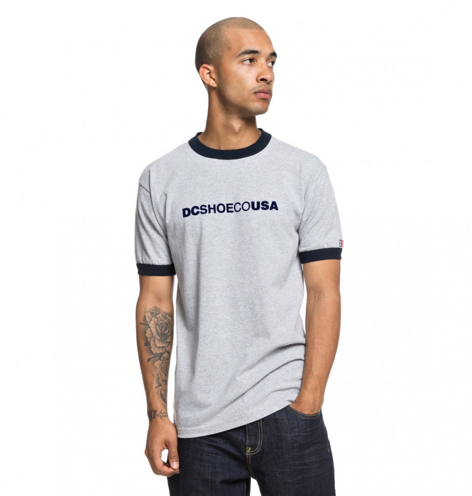 

Футболка DC SHOES Skate Ringer Te  Grey Heather, Серый, Skate Ringer Te M