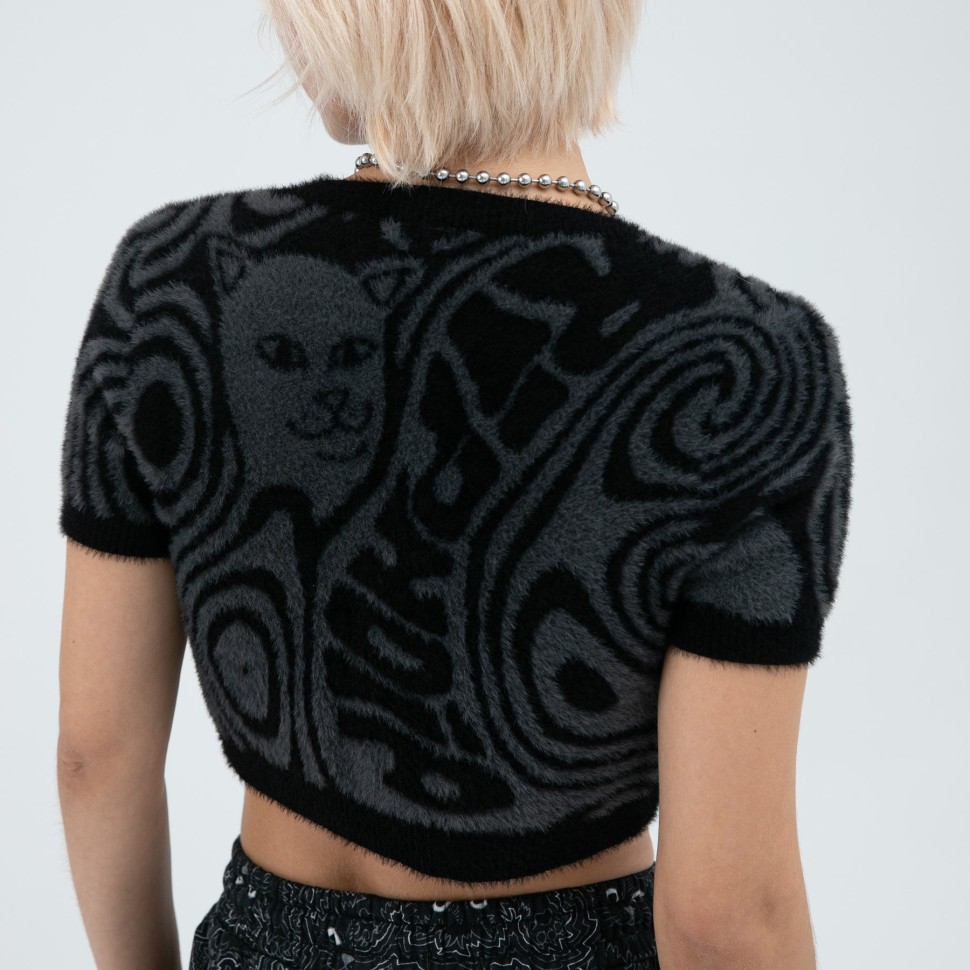 Футболка RIPNDIP Hypnotic Open Front Crop Top Black фото 4