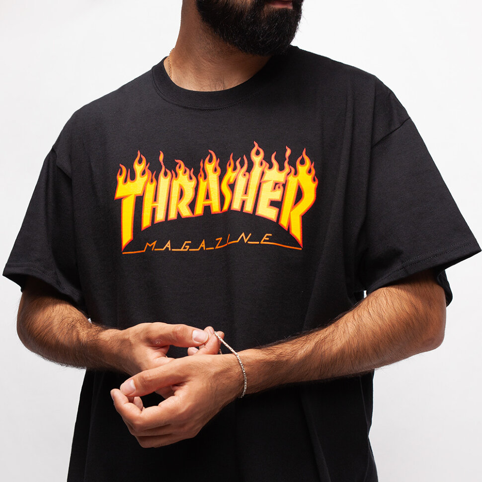 фото Футболка thrasher flame logo black 2021