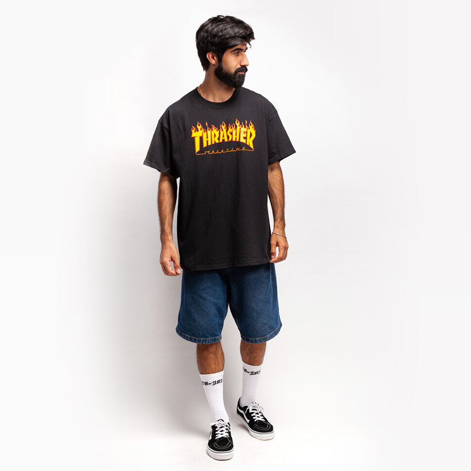 фото Футболка thrasher flame logo black 2021