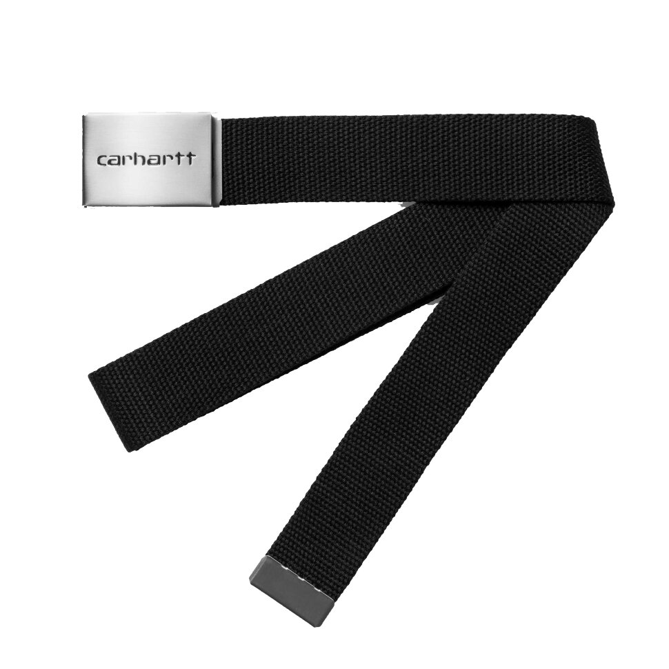 Ремень CARHARTT WIP Clip Belt Chrome Black 2022 4064958096726, размер O/S - фото 1