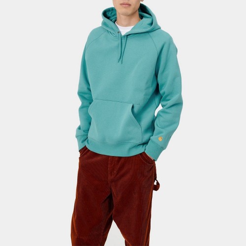 Худи CARHARTT WIP Hooded Chase Sweatshirt Frosted Turquoise/Gold 2020, фото 1