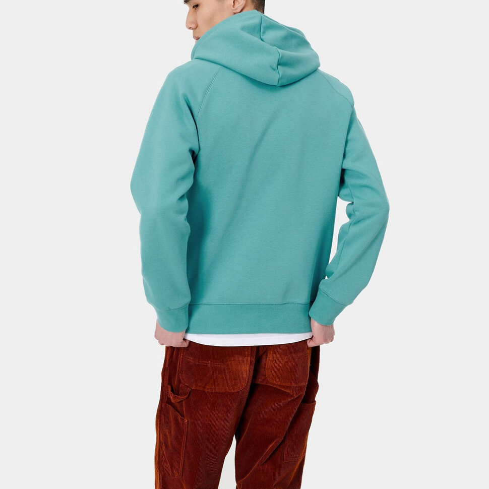Худи CARHARTT WIP Hooded Chase Sweatshirt Frosted Turquoise/Gold 2020 фото 3