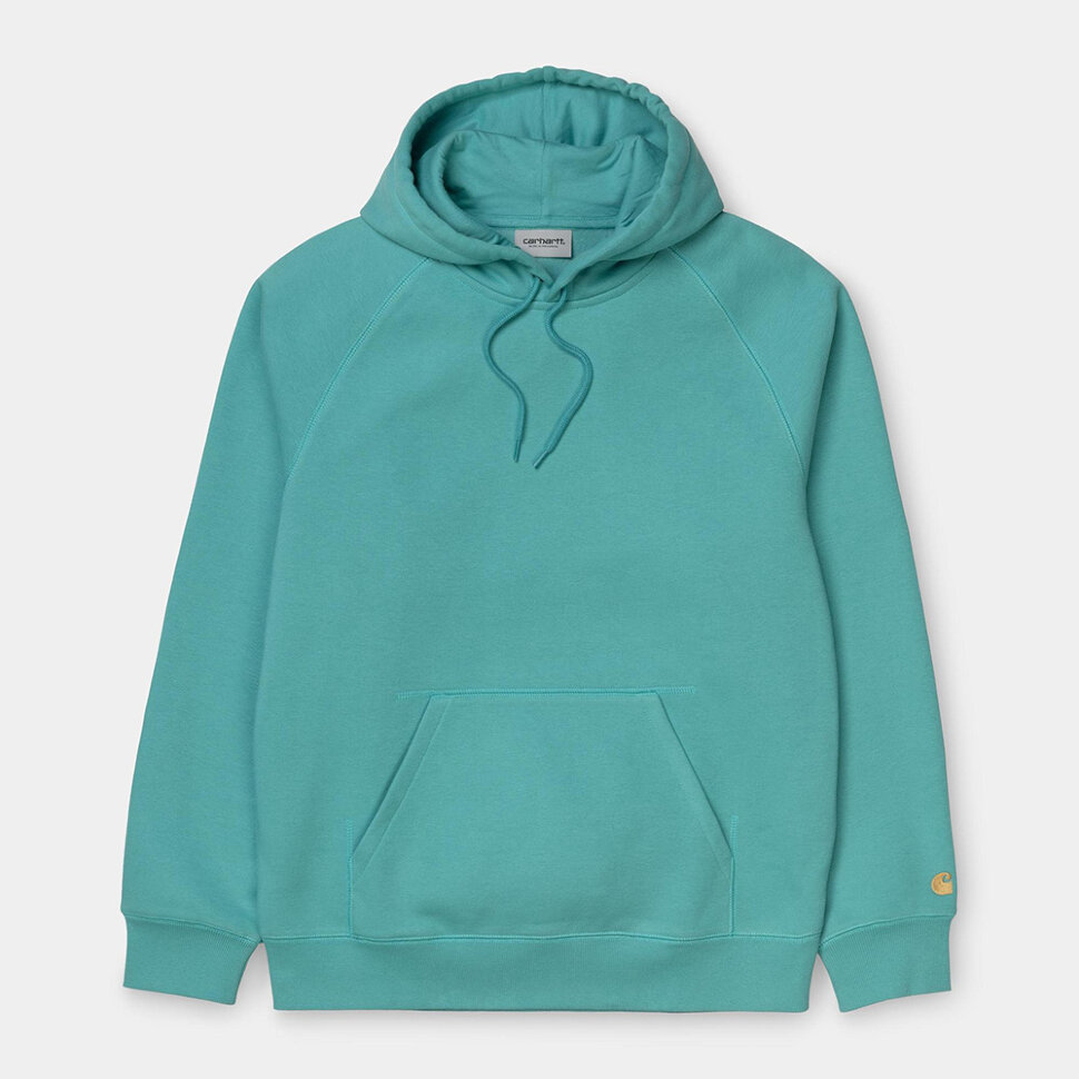 Худи CARHARTT WIP Hooded Chase Sweatshirt Frosted Turquoise/Gold 2020 фото 2