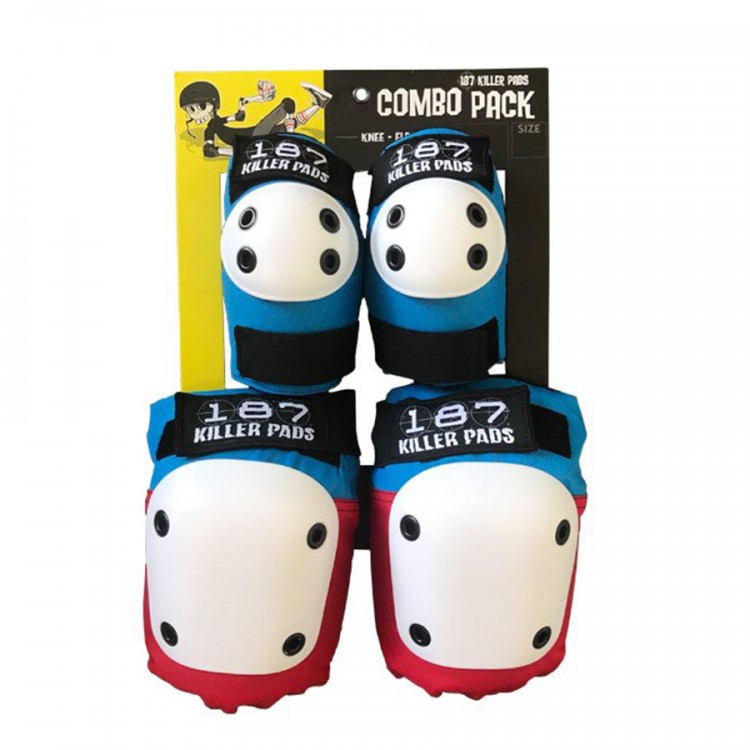 Комплект защиты 187 KILLER PADS Combo Pack Red White Blue, фото 1