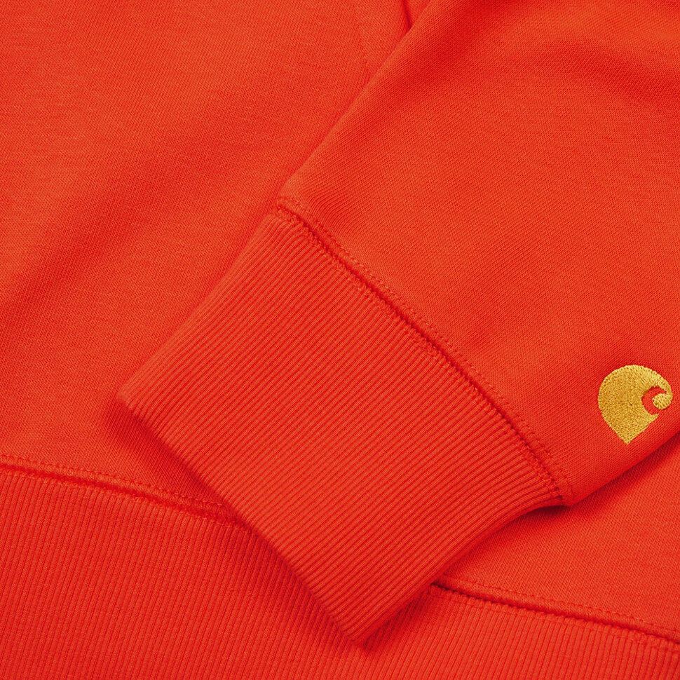 Худи CARHARTT WIP Hooded Chase Sweatshirt Safety Orange/Gold 2020 фото 4