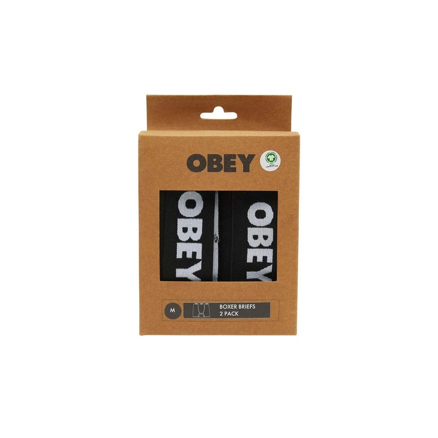 Трусы OBEY Established Work 2 Pack Boxers Black фото 2