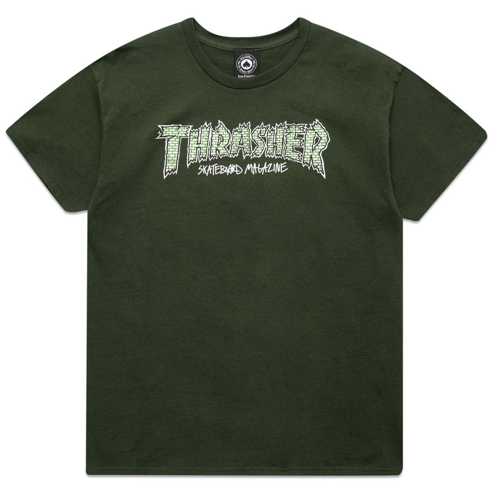  THRASHER Brick T-Shirt Forest Green