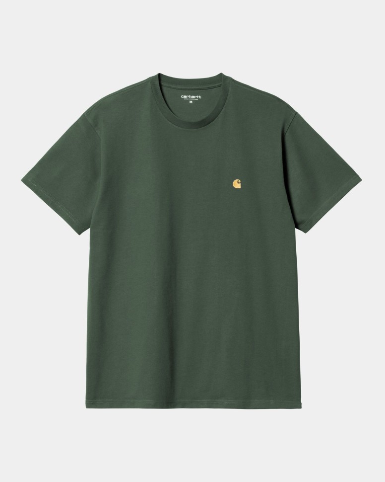 Футболка CARHARTT WIP S/S Chase T-Shirt FW25 Sycamore Tree / Gold