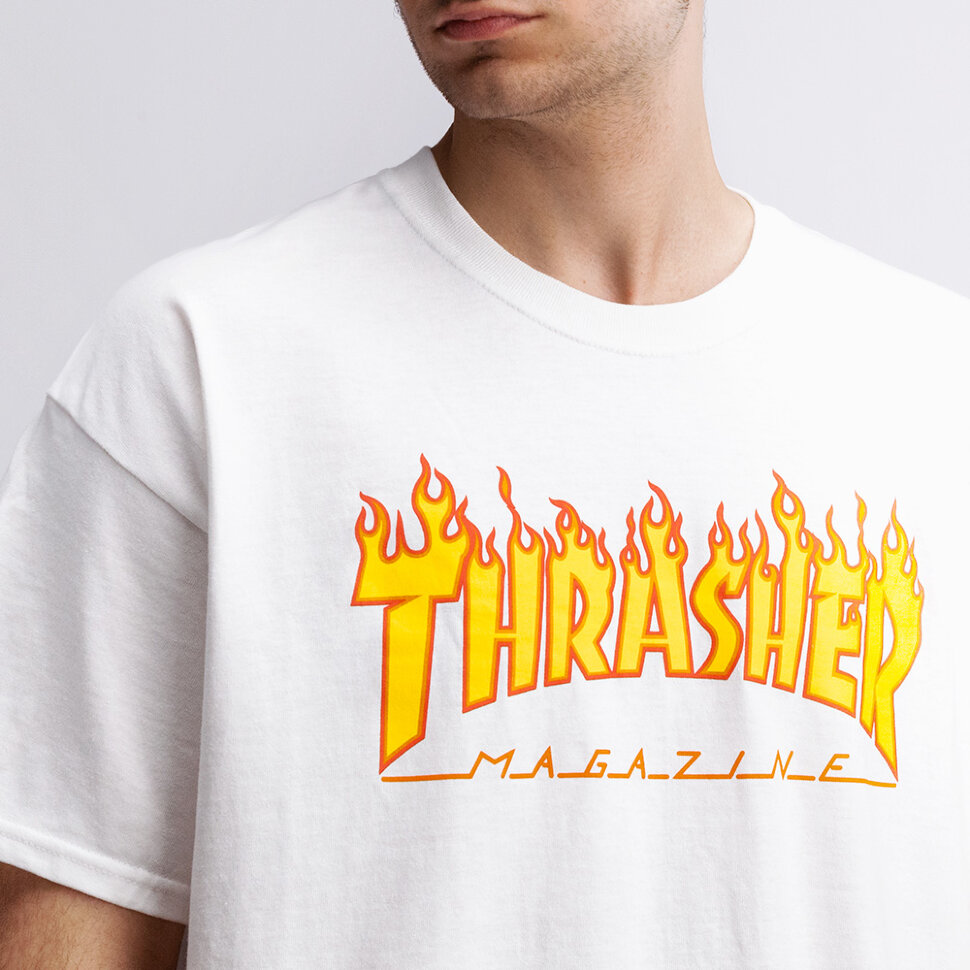 фото Футболка thrasher flame logo white 2021