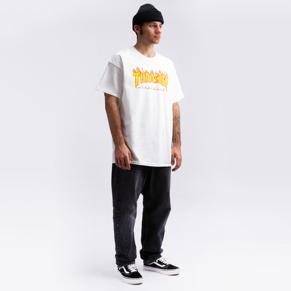 фото Футболка thrasher flame logo white 2021