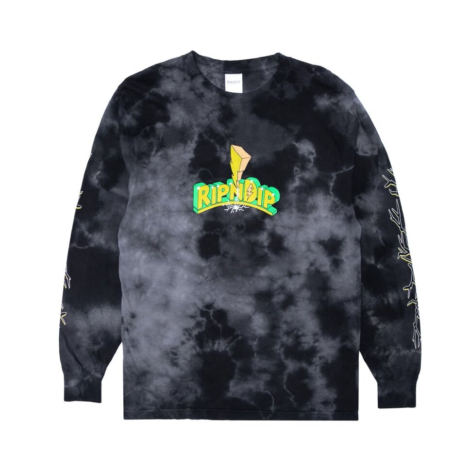 Лонгслив RIPNDIP Power Nerm Long Sleeve Black Lightning Was 2021 фото 2
