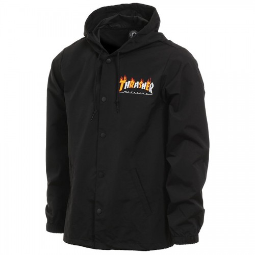 Куртка THRASHER Flame Mag Coach Jacket BLACK, фото 5