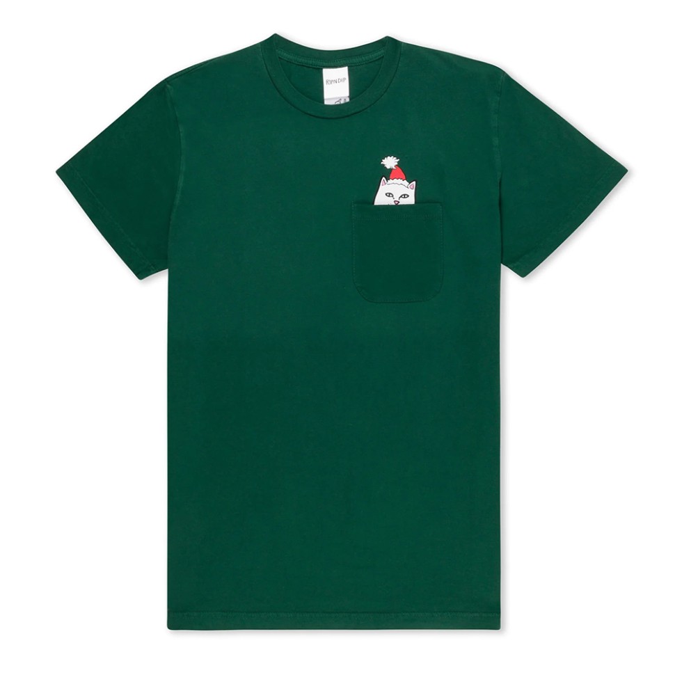 Футболка RIPNDIP Lord Santa Pocket Tee FW25 Hunter Green