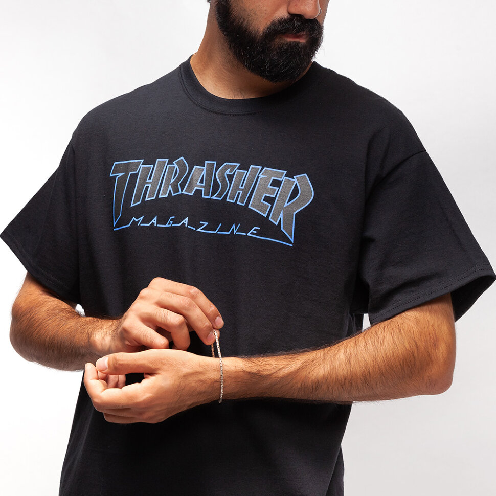 фото Футболка thrasher outlined black/black 2021