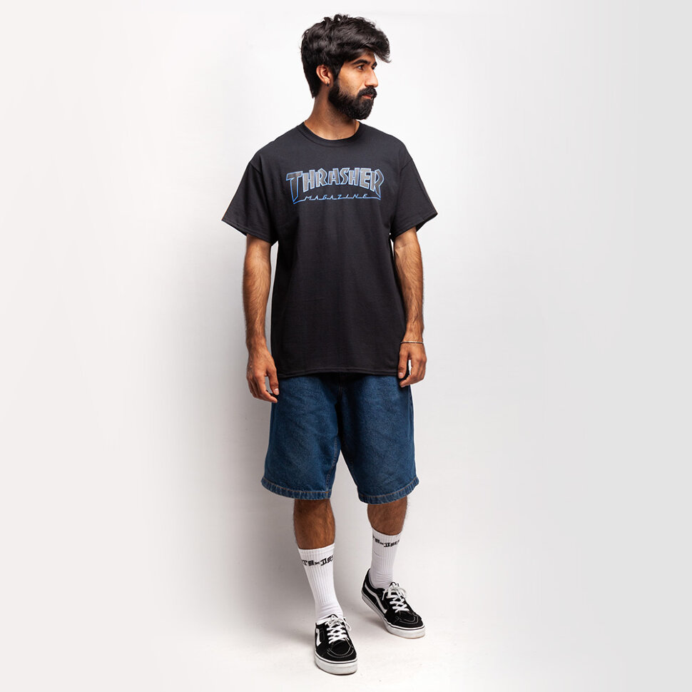 фото Футболка thrasher outlined black/black 2021