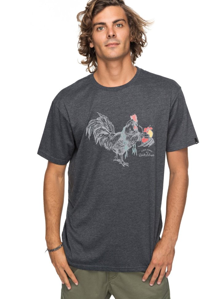 фото Футболка мужская quiksilver htrroostervibe m charcoal heather