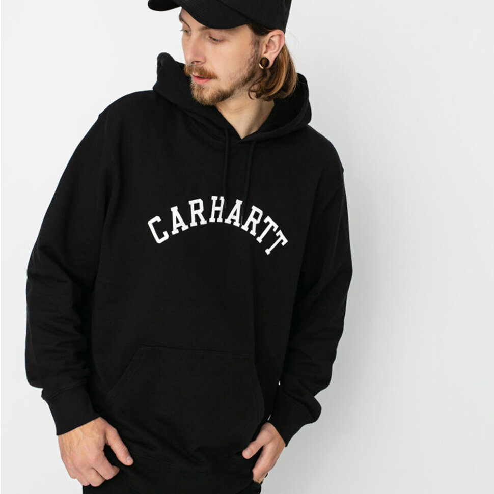 фото Худи carhartt wip hooded university sweatshirt black/white 2020
