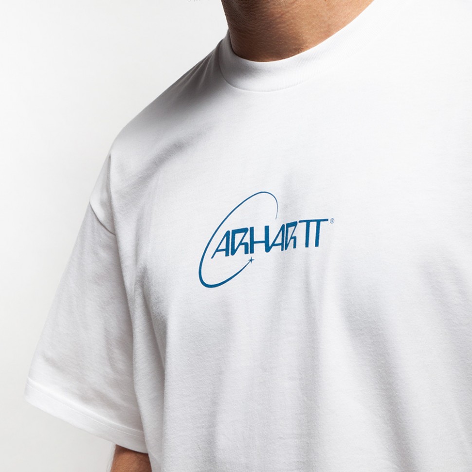 фото Футболка carhartt wip s/s orbit t-shirt white / blue 2021