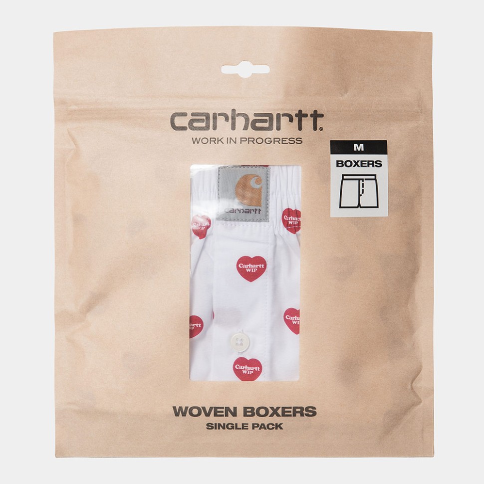 Трусы CARHARTT WIP Cotton Boxer Heart Print, White 4064958618867, размер S - фото 2