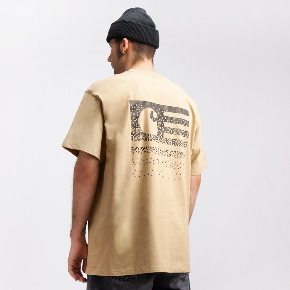 Футболка CARHARTT WIP S/S Fade State T-Shirt Dusty H Brown / Black 2021 4064958078166, размер M - фото 2