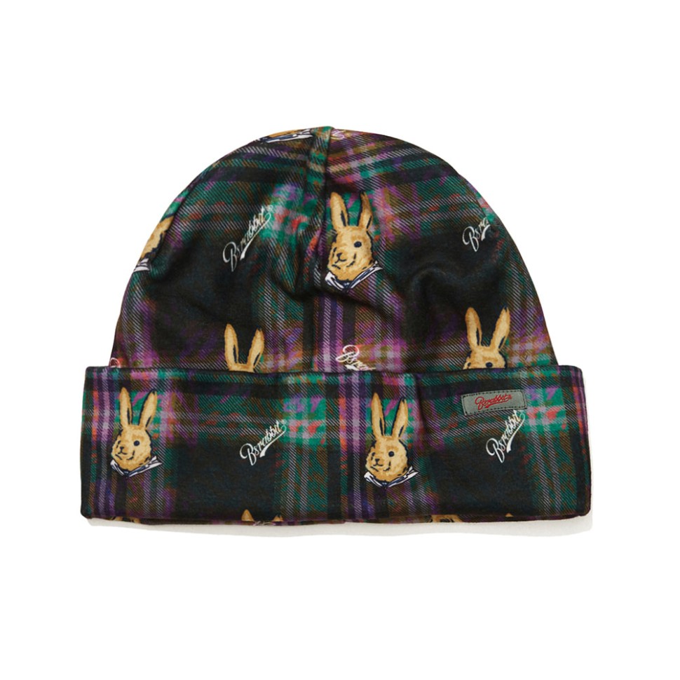 фото Шапка bsrabbit br check pat jersey beanie green 2023