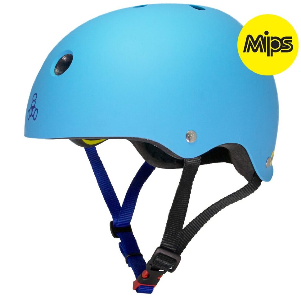 фото Шлем для скейтборда triple 8 dual certified mips blue matte 2021