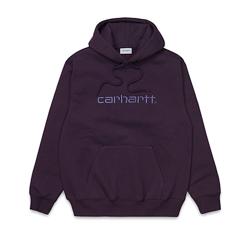 Толстовка с капюшоном CARHARTT WIP Hooded Carhartt Sweatshirt Dark Iris / Cold Viola 2022 4064958187615, размер S - фото 1