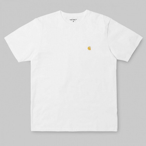 Футболка CARHARTT WIP S/S Chase T-Shirt White / Gold 2022, фото 2