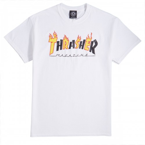 Футболка THRASHER Flame Mag T-Shirt WHITE, фото 1