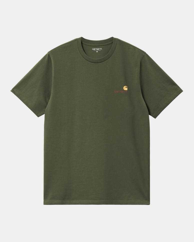 

Футболка CARHARTT WIP S/S American Script T-Shirt FW25 Tarragon