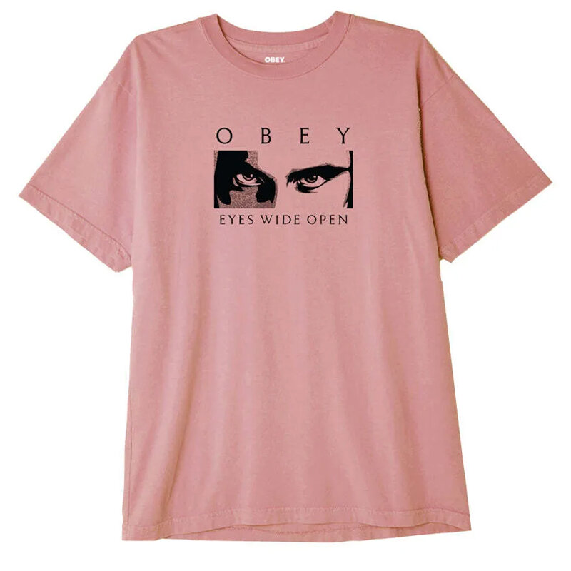фото Футболка obey obey eyes wide open pigment pink amethyst 2022
