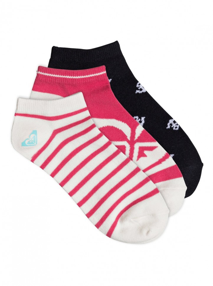 фото Носки женские упаковка из 3 пар roxy ankle socks j rouge red