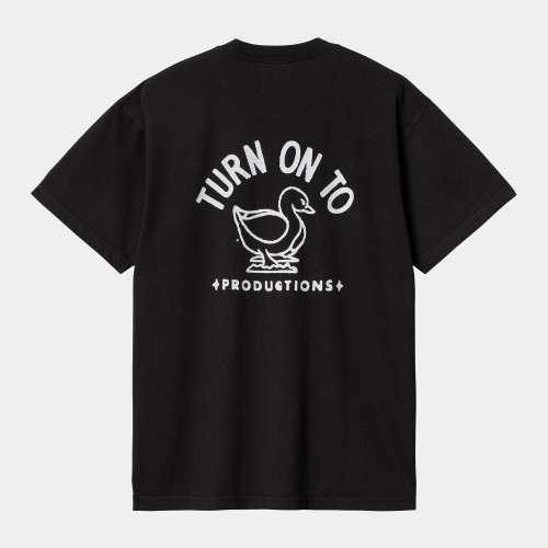 Футболка CARHARTT WIP S/S Stamp T-Shirt SS24 Black / White (Stone Washed), фото 2