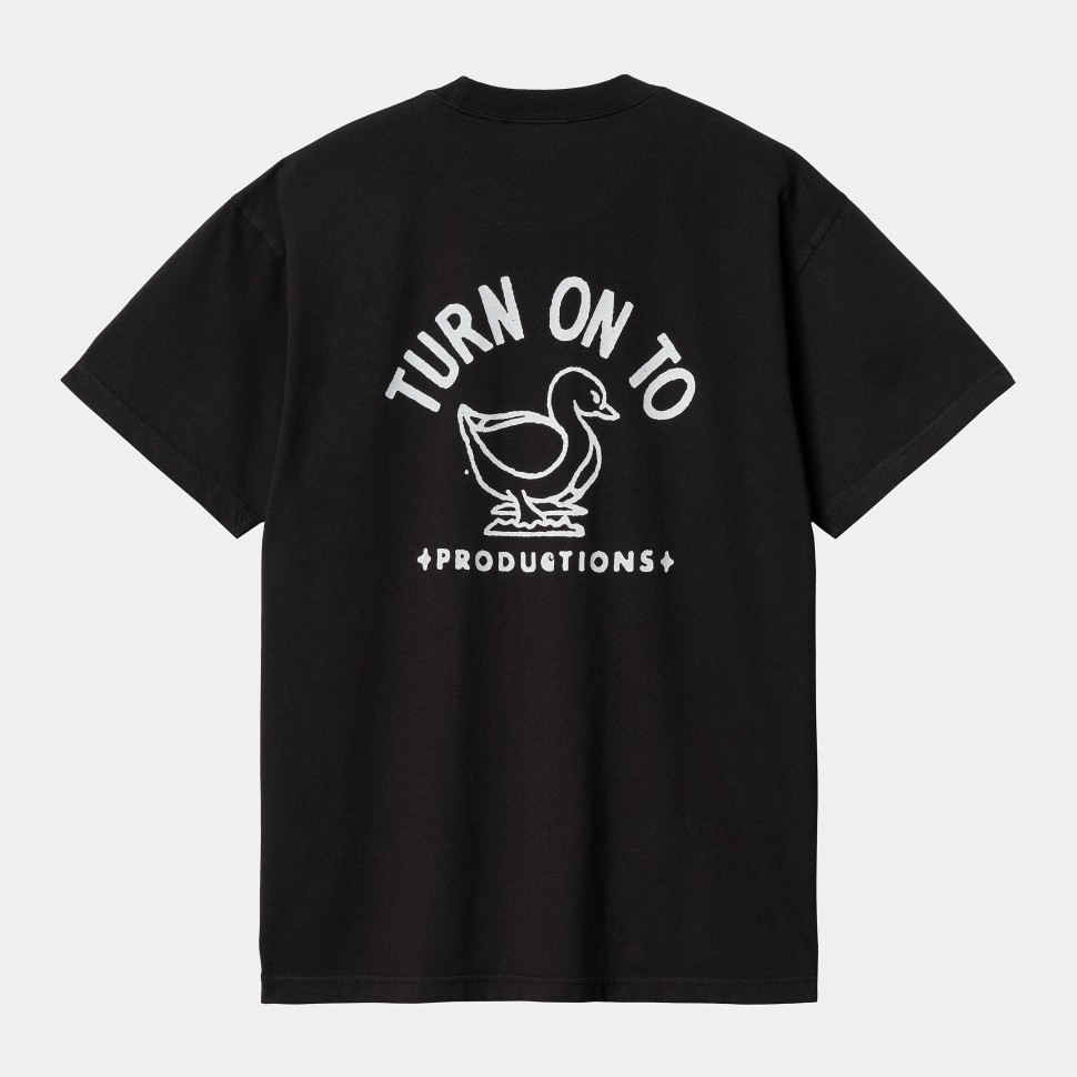 Футболка CARHARTT WIP S/S Stamp T-Shirt SS24 Black / White (Stone Washed) фото 2