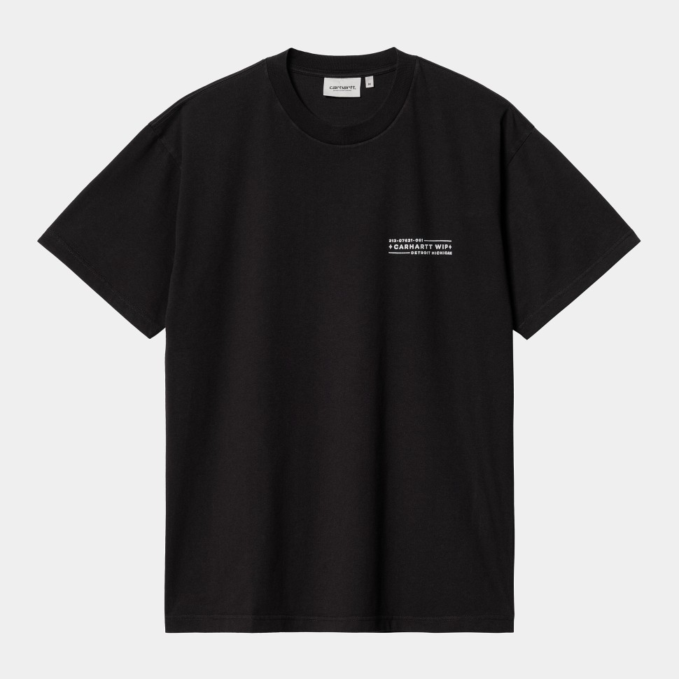 Футболка CARHARTT WIP S/S Stamp T-Shirt SS24 Black / White (Stone Washed)