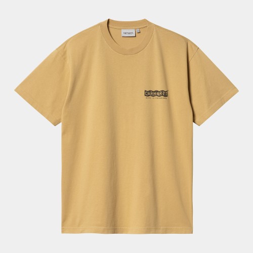 Футболка CARHARTT WIP S/S Stamp T-Shirt SS24 Bourbon / Black (Stone Washed), фото 1