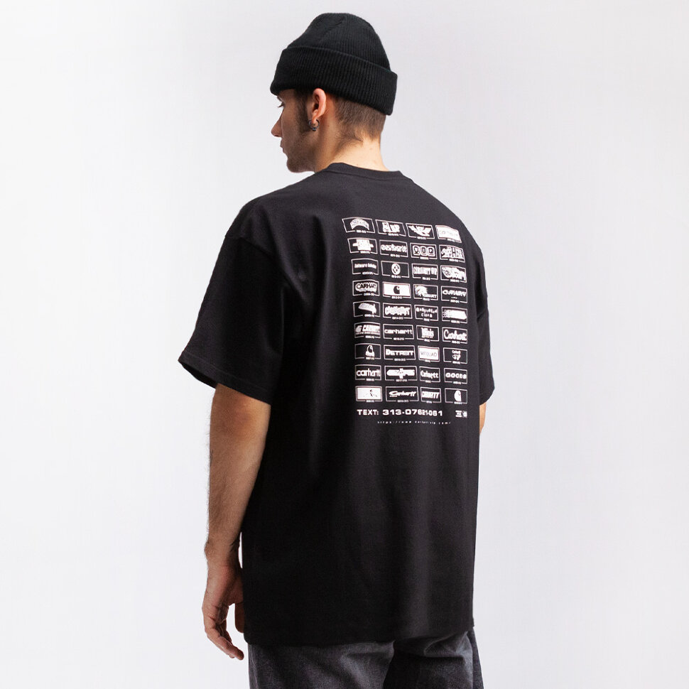 фото Футболка carhartt wip s/s screensaver t-shirt black / white 2021