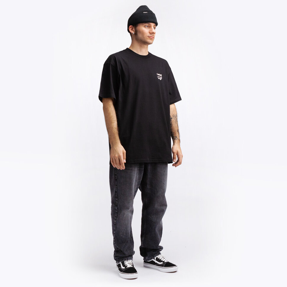 фото Футболка carhartt wip s/s screensaver t-shirt black / white 2021