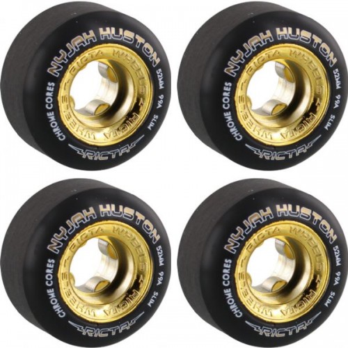 Колеса для скейтборда RICTA Nyjah Huston Chrome Core Black Gold Slim 99A 52мм 2020, фото 1