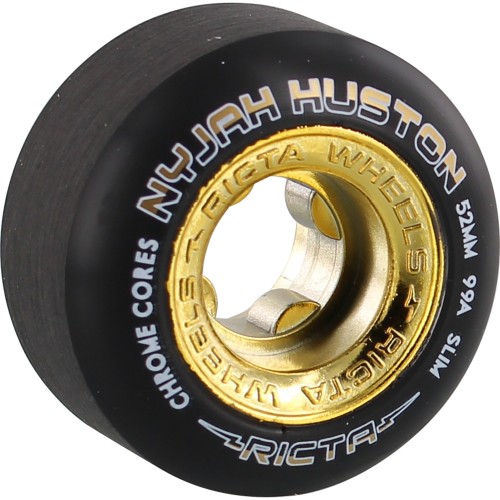 Колеса для скейтборда RICTA Nyjah Huston Chrome Core Black Gold Slim 99A 52мм 2020, фото 2
